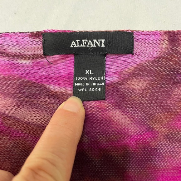 Alfani Womens XL Sheer Top Fuchsia Purple Twist Front Blouse Fairy Grunge Y2K - Picture 2 of 7